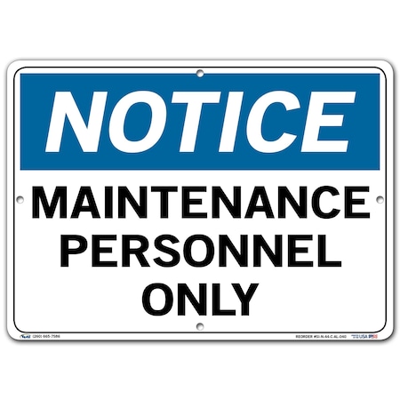 Vestil Aluminum Sign, 10-1/2" Height, 14-1/2" Width, Aluminum, Rectangle, English SI-N-44-C-AL-040